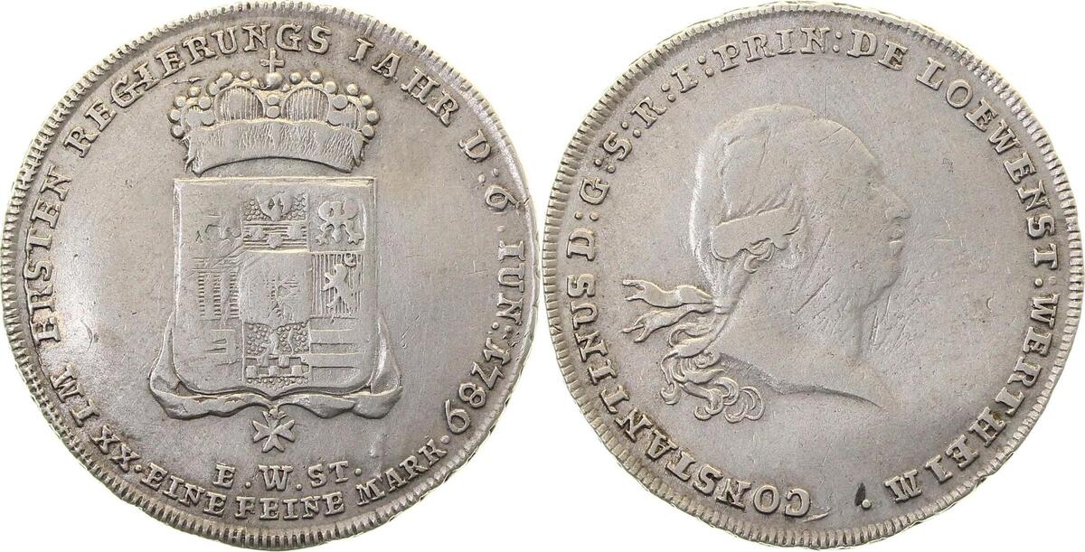 0.5-T-Lws-1789-GG   Löwenstein 1789 SS selten null  