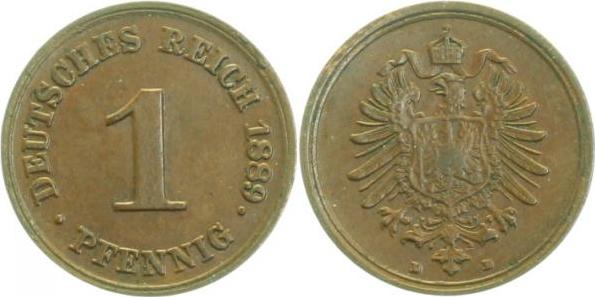 00189D~1.5 1 Pfennig  1889D f.prfr J 001  