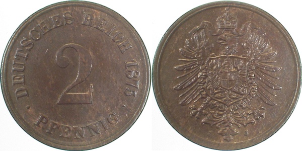 00275J~1.1 2 Pfennig  1875J prfr/st J 002  