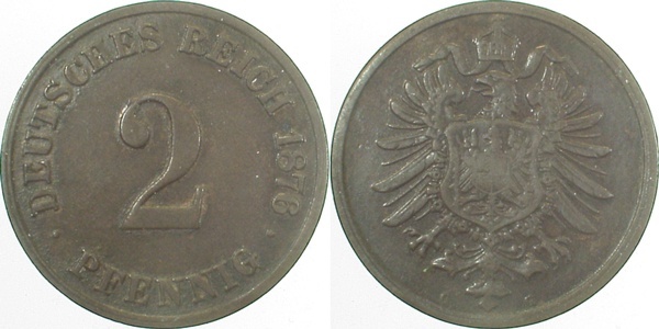 00276G~3.0 2 Pfennig  1876G ss J 002  