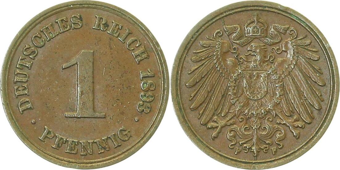 01093F~2.0-H 1 Pfennig  1893F vz J 010  