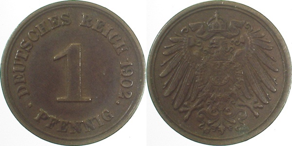 010n02G~2.5 1 Pfennig  1902G ss/vz J 010  