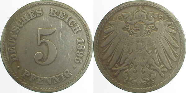 01295E~3.0 5 Pfennig  1895E ss J 012  