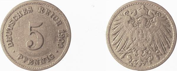 012n00G~3.2 5 Pfennig  1900G ss- J 012  