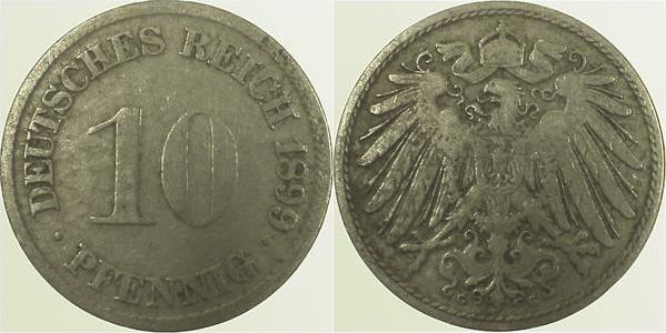 01399G~3.5 10 Pfennig  1899G s/ss J 013  