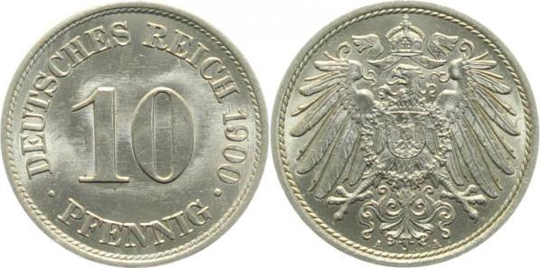 013n00A~1.2b 10 Pfennig  1900A prfr zaponiert. J 013  