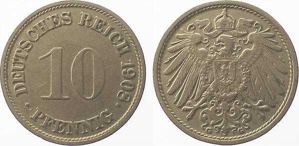 013n08G~2.5 10 Pfennig  1908G ss/vz J 013  