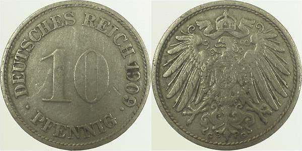 013n09G~3.0 10 Pfennig  1909G ss J 013  