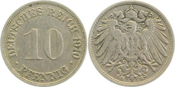 013n10G~3.0 10 Pfennig  1910G ss J 013  