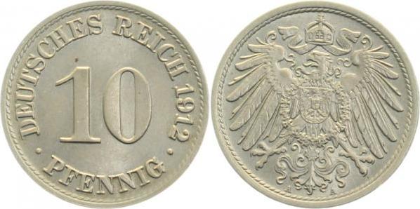 013n12A~1.2 10 Pfennig  1912A prfr. J 013  