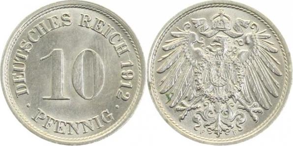 013n12F~1.2 10 Pfennig  1912F prfr. J 013  