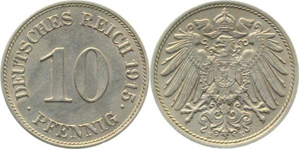 013n15E~1.8 10 Pfennig  1915E vz+ J 013  