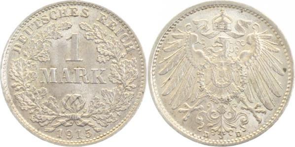 017n15D~1.5b 1 Mark  1915D vz/stgl. beide Mzz. dreifach geprägt !!! J 017  