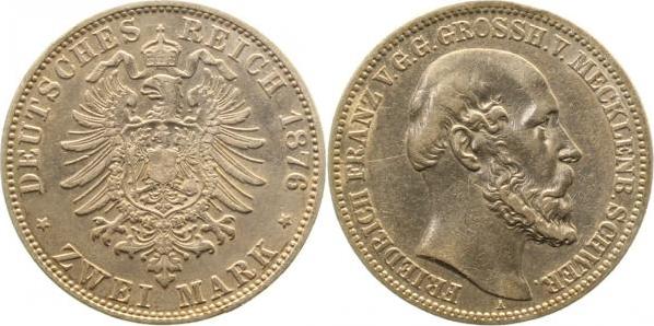 08476A~2.8-GG 2 Reichsmark Meckl. Schwerin 76A ss+ !! J 084  