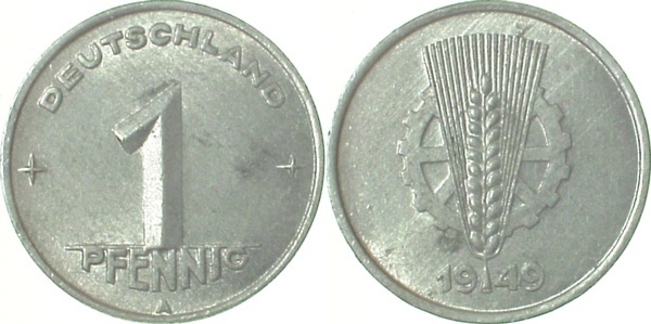 150149A~1.5 1 Pfennig  DDR 1949A vz/stgl. J1501  