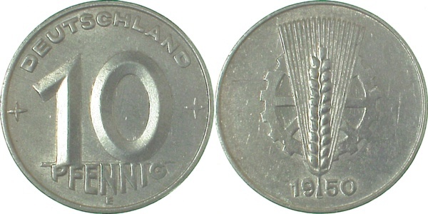 150350E~2.0 10 Pfennig  DDR 1950E vz J1503  