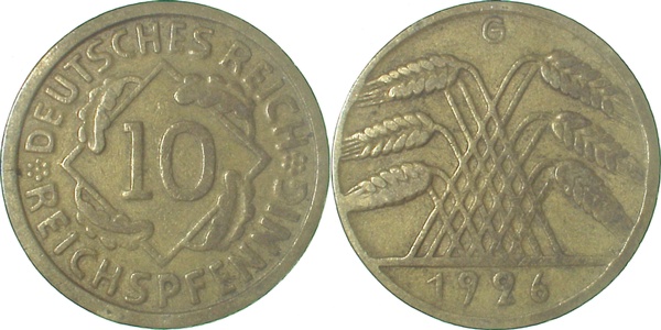 31726G~3.0 10 Pfennig  1926G ss J 317  