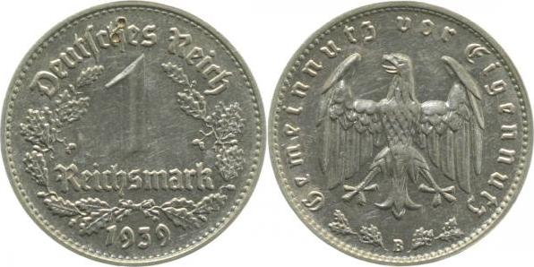 35439B~1.5b 1 Reichsmark  1939B vz/st 2 min. Löcher J 354  