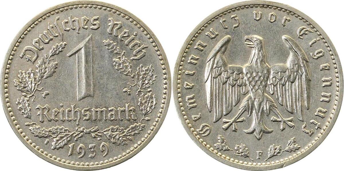 35439F~1.3 1 Reichsmark  1939F prfr/f.prfr !! J 354  