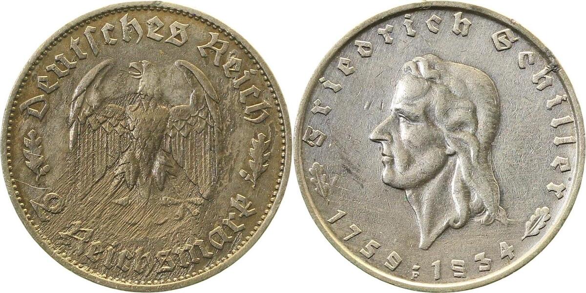 35834F~3.0 2 Reichsmark  Friedrich Schiller ss J 358  