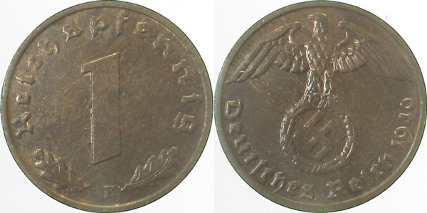 36140F~1.2b 1 Pfennig  1940F prfr.schöne Patina J 361  