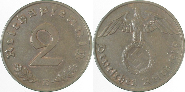 36239E~1.5 2 Pfennig  1939E f.prfr J 362  