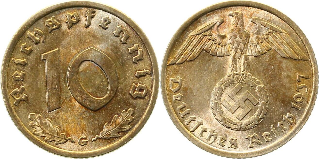 36437G~1.2 10 Pfennig  1937G prfr!!! J 364  