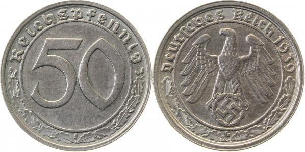 36539G~2.5 50 Pfennig  1939G ss/vz J 365  