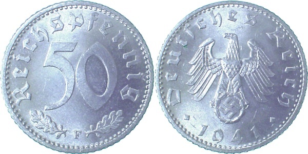 37241F~1.11 50 Pfennig  1941F stgl/prfr/stgl J 372  