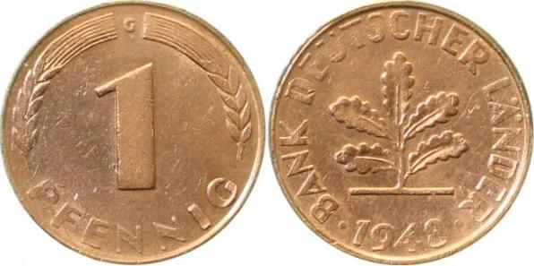 37648G~2.0 1 Pfennig  1948G vz J 376  