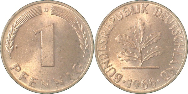 38066D~1.2 1 Pfennig  1966D bfr J 380  