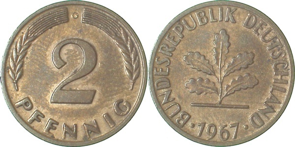 38167G~2.0 2 Pfennig  1967G vz J 381  