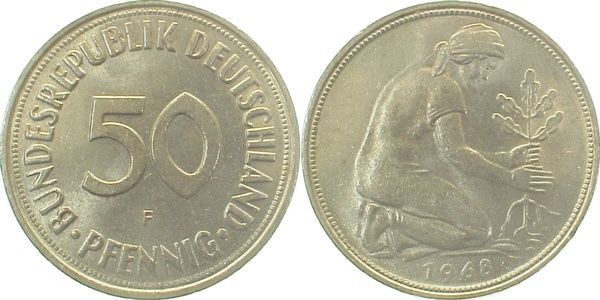 38468F~2.0 50 Pfennig  1968F vz J 384  