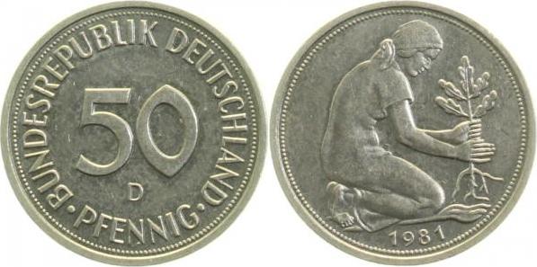 38481D~1.2 50 Pfennig  1981D bfr J 384  