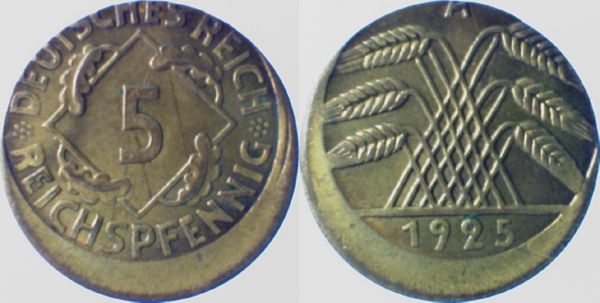 P31625A1.5 5 Pfennig  25A D15 vz/st J 316  