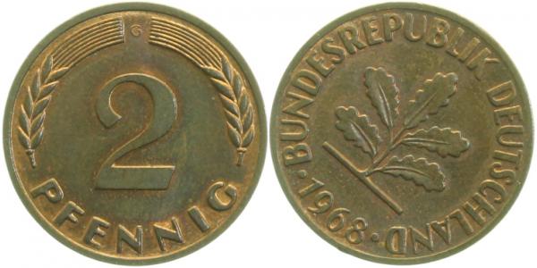 S38168G2.0 2 Pfennig  1968G S30-45 J 381  