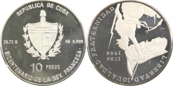 CUBA02~0.0 10 Pes. Libertad Cuba Piefort PP Auflage 150 St. 1989  