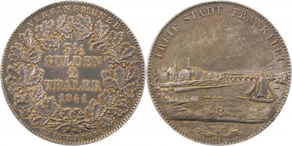 Dth-Fr-41-1.3-GG-PAT Frankf. Doppelth. 1841 unzirkuliert, unc, herrl. Patina Thun130  