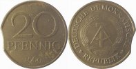     F1511a69-2.0 20Pfennig  DDR 1969 vz Zainende J1511a 18,00 EUR Differenzbesteuert nach §25a UstG zzgl. Versand