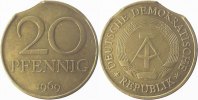 d  F1511b69-2.8b 20Pfennig  DDR 1969 dopp. Zainende J1511b