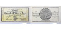 d 100 Million Mark Crailsheim-4b   Crailsheim 1923 Notgeld l. gebraucht selten Notgeld