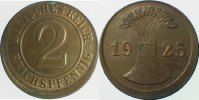     P31425A2.0 2 Pfennig 1925A D10 J 314 20,50 EUR Differenzbesteuert nach §25a UstG zzgl. Versand