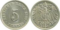  1.5 5 Pf   01293F~1.5 5 Pfennig  1893F vz/st !!! J 012 48,00 EUR Differenzbesteuert nach §25a UstG zzgl. Versand