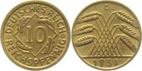     31731D~2.2 10 Pfennig  1931D fast vz !!! J 317 48,00 EUR Differenzbesteuert nach §25a UstG zzgl. Versand