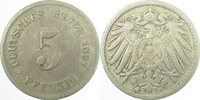  5 Pf   01297G~2.8v 5 Pfennig  1897G ss+G Mzz:doppelt J 012 23,00 EUR Differenzbesteuert nach §25a UstG zzgl. Versand