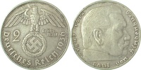 d 2.5 2 RM 36636D~2.5 2 Reichsmark  Hindenburg 1936D ss/vz J 366
