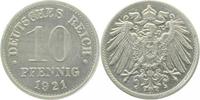 d  PROB299M12 10 Pfennig  1921 Probe Zink/Alu platt. 2kl. Kerben am Rand J 299