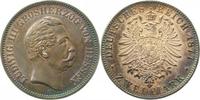 d  06677H~1.5-GG-PAT 2 Mark  Ludwig III. 1877H Hessen vz/stgl !!!! herrl. Patina J 066