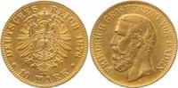 d  18676G~1.5-GG 10 Mark   Friedrich I von Baden 1876G vz/stgl !!! J 186