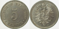  5 Pf   00389J~1.5b 5 Pfennig  1889J WS:vz /RS:prfr !! J 003 38,00 EUR Differenzbesteuert nach §25a UstG zzgl. Versand